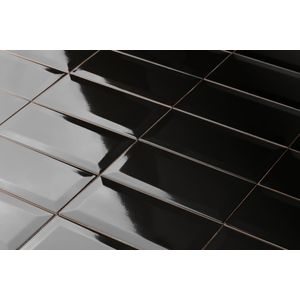 Revestimento Eliane Metro Black Brilhante Classe A 10 x 20 Cm 1,00 m²