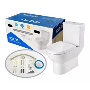 Kit Icasa Bacia/Caixa e Acessórios Vesúvio Branca