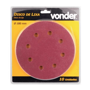 Disco Vonder Lixa 180 mm Gr 150 10 Peças