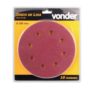 Disco Vonder Lixa 180 mm Gr 240 10 Peças