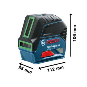 Nível Bosch GCL 2-15G Professional a Laser C/ Gancho e Maleta Verde