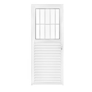 Porta Esaf Ideale Alumínio C/ Veneziana e Postigo Direita Branco 80 x 210 Cm PTAGIR00366
