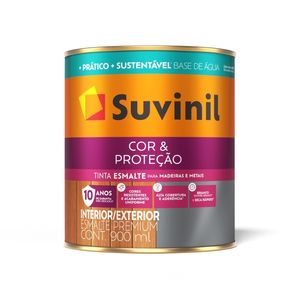 Tinta Suvinil Esmalte Premium Cor & Proteção Base Água Acetinado Branco 900 ml
