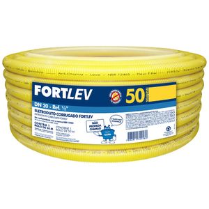 Eletroduto Fortlev Corrugado 20 mm Amarelo 50 M