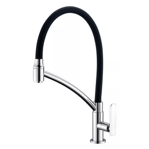 Torneira Lorenzetti LorenChef 1167 C81 Mesa Bica Flexível P/ Cozinha 1/4 de Volta Preta/Cromada
