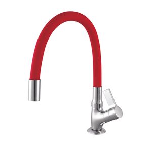 Torneira Meber Atria 1173 C 36 Bancada Bica Moldável P/ Cozinha 1/4 de Volta Vermelha