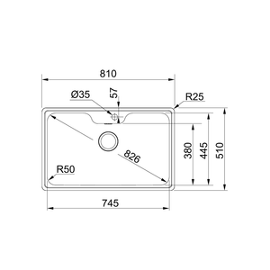 Cuba Franke Bell BCX 610-81 14912 Cozinha Aço Inox 81 x 51 Cm