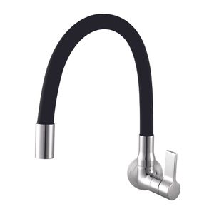 Torneira Meber Atria 1187 C 36 Parede Bica Móvel P/ Cozinha 1/4 de Volta Preta