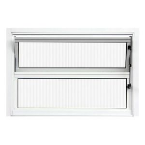 Janela Esaf 2F Alumínio Basculante C/ Vidro Canelado Branco 60 x 40 Cm JBASC001496