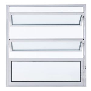 Janela Esaf 3F Alumínio Basculante C/ Vidro Canelado Branco 60 x 60 Cm JBASC001498