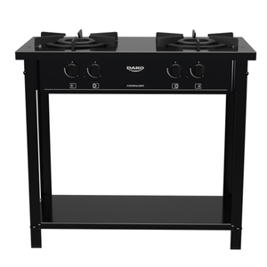Fogão Dako Couraçado Gás Industrial 2 Bocas Preto Bivolt