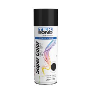 Tinta Tekbond Spray Supercolor Brilhante Preto 350 ml / 250 g