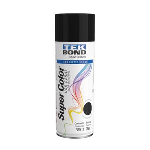 Tinta Tekbond Spray Supercolor Fosco Preto 350 ml / 250 g