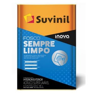 Tinta Suvinil Acrílico Super Lavável Fosco Sempre Limpo Branco Neve 18 L