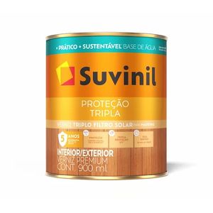 Verniz Suvinil Proteção Tripla Base Água Brilhante Mogno 900 ml