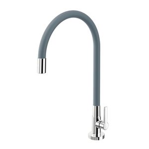 Torneira Docol Galiflex Mesa Bica Alta P/ Cozinha 1/4 de Volta Chrome/Cinza