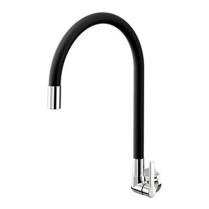 Torneira Docol Galiflex Parede Bica Alta P/ Cozinha 1/4 de Volta Chrome/Preto