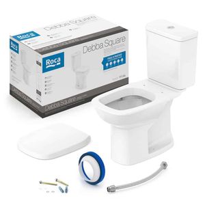 Kit Roca Bacia/Caixa e Acessórios Debba Square Branco