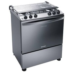 Fogão Brastemp BFS5NCRUNA Gás Piso 5 Bocas Inox Bivolt