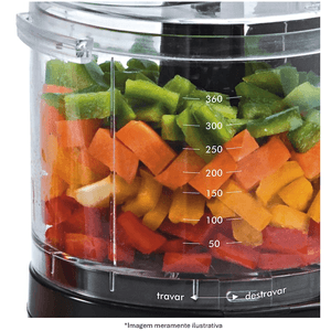 Mini Processador Britânia 2P de Alimentos 160 W 360 ml Preto