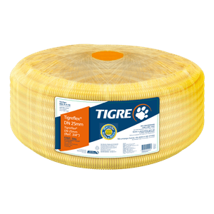 Eletroduto Tigre Tigreflex Corrugado 32 mm Amarelo 25 M