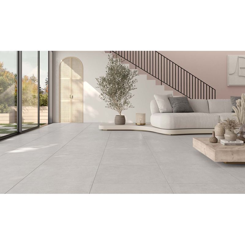Porcelanato Embramaco 71203 Max Cemento Avório Satiny Acetinado Classe A - Retificado 71 x 71 Cm 2,52 m²