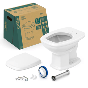 Kit Celite Bacia Convencional e Acessórios Fit Plus Branco