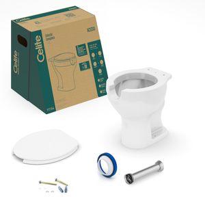 Kit Celite Bacia Convencional e Acessórios Acesso C/ Abertura Branco