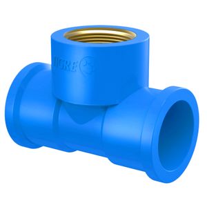Tê Tigre Azul Bucha Latão 25 mm x 1/2'