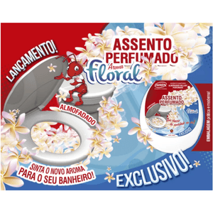Assento Sanitário Durín Almofadado Floral Bellart 00752 Branco 45,2 x 38,9 x 3,85 Cm