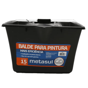 Balde Metasul Para Pintura Preto 15 L