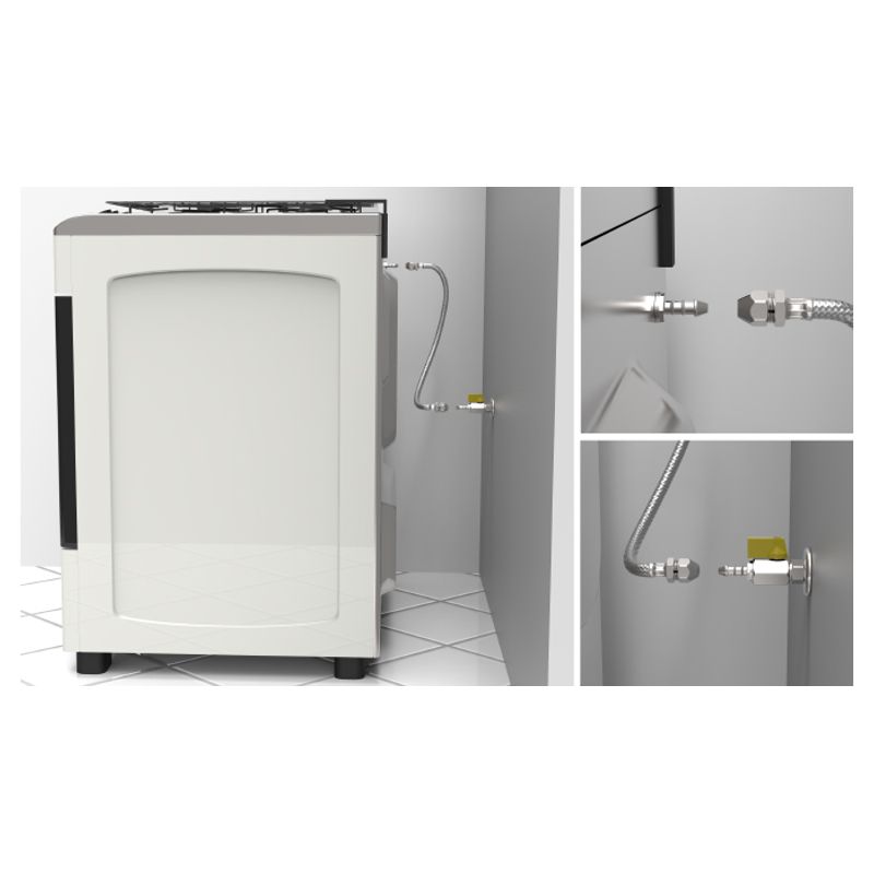 Ligação Flexível Blukit 182103 P/ Gás Aço Inox 1,5 M