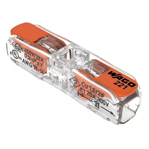 Conexão Automática Wago 221 INLINE para Fios de 2 a 4mm² 32A
