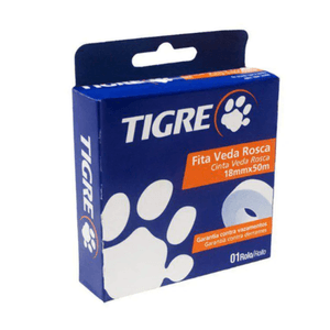 Fita Tigre Veda Rosca Branca 18 mm x 50 M