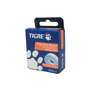 Fita Tigre Veda Rosca Branca 18 mm x 10 M