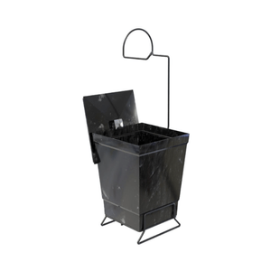 Lixeira Stolf 1445BL-MP Com Suporte Para Papel Higiênico 6,5 L Mármore Preto
