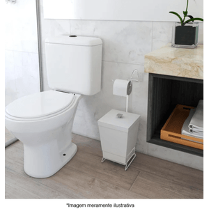 Suporte Stolf 1445 Para Papel Higiênico Com Lixeira Branco
