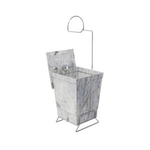Lixeira Stolf 1445-MB Com Suporte Para Papel Higiênico 6,5 L Mármore Branco