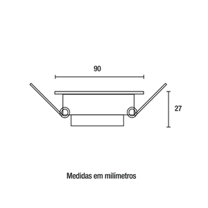 Spot Blumenau Quadrado Led Embutir MR16 6 W 3000K