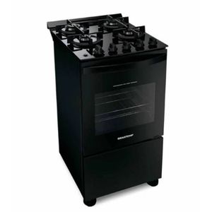 Fogão Brastemp BFO4VAEUNA Gás Piso Com Mesa de Vidro 4Q Preto Bivolt