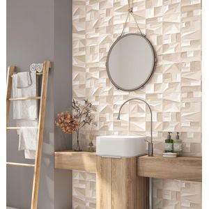 Revestimento Pisoforte Menfi Beige Plus Acetinado Classe A - Retificado 37,4 x 74,4 Cm 1,95 m²