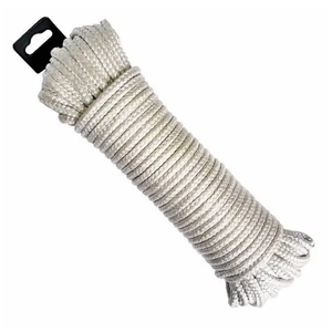 Corda Cordas Erval Trançada PET Poliéster Reciclado Branca 25 M 8 mm