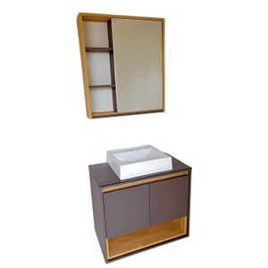 Armário Berton Lunna Plomo/Parquet 60 Cm