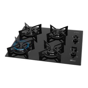 Cooktop Fischer 36310-102671 Fit Line Trempe Iron Gás 4 Bocas Preto Bivolt