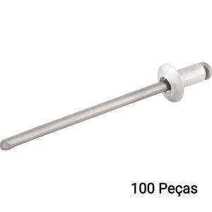 Rebite de Repuxo 4 x 10 mm Alumínio Polido 100 Peças