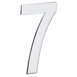 Numeral União Mundial 7 Liso Zamac Cromado 125 mm