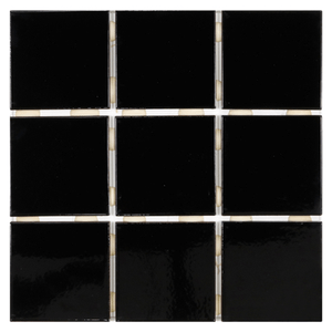 Revestimento Ceral Preto Telado Brilhante Classe A 30,7 x 30,7 Cm 2,07 m²