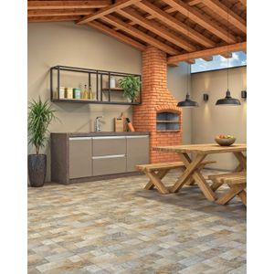 Piso Majopar Stone Mix Rústico Granilhado Classe A - Retificado 75,5 x 75,5 Cm 2,28 m²