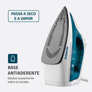 Ferro de Passar Mondial F-32 A Vapor 1200 W 220 V Branco/Azul