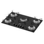 Cooktop Clarice Perfect Fit Gás 5 Bocas Mega Chama Preto Bivolt